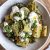 Pasta with roasted vegetables, spinach pesto and burrata